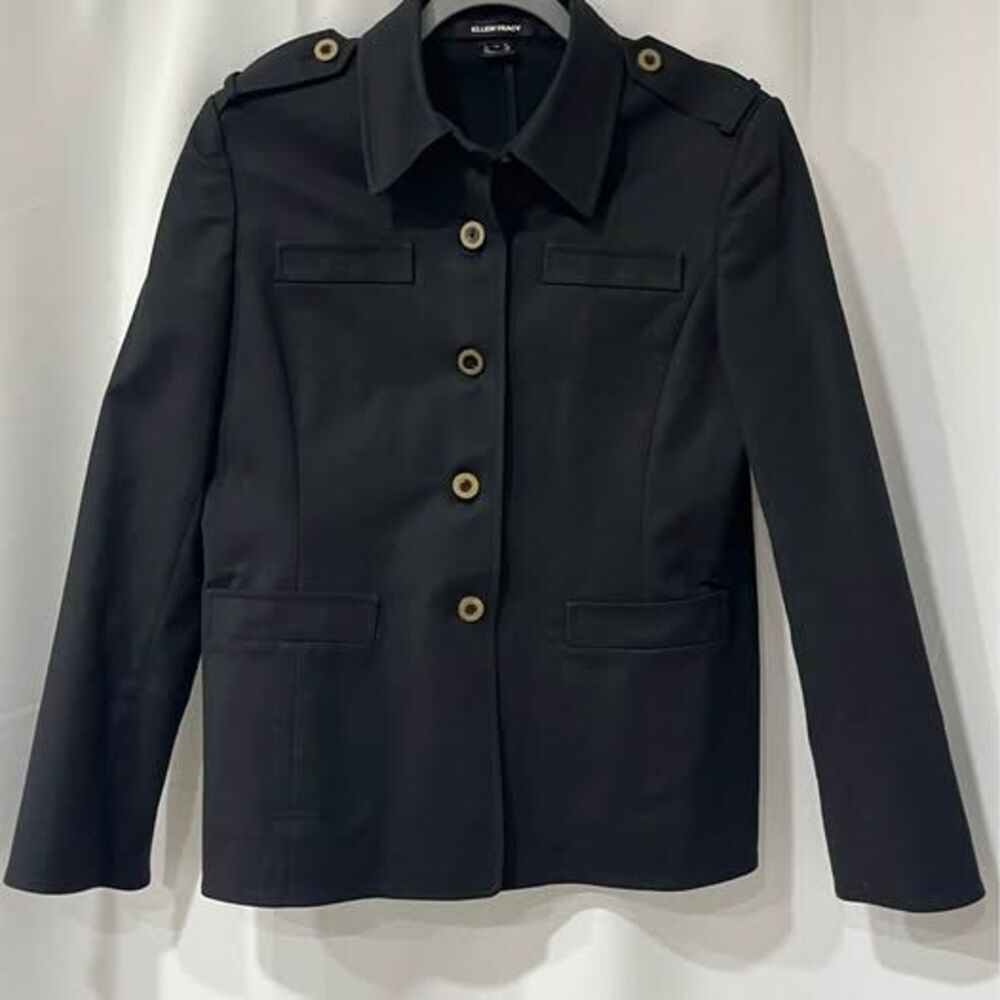 Ellen Tracy Jacket Epaulets Military Women sz 10 Casual